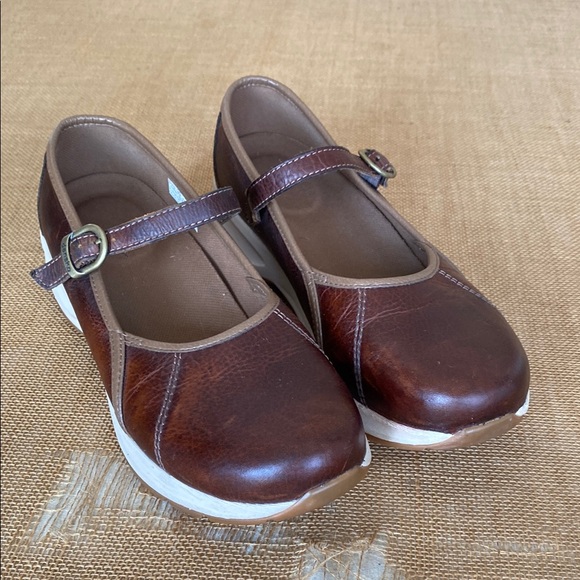 Dansko Steffi Brown Distressed Leather Mary Janes - Picture 3 of 16
